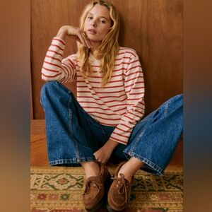 Sezane Elina Marinière Ecru/ Red - Size M